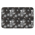 Koi Carp And Chrysanthemum Pattern Print Indoor Door Mat