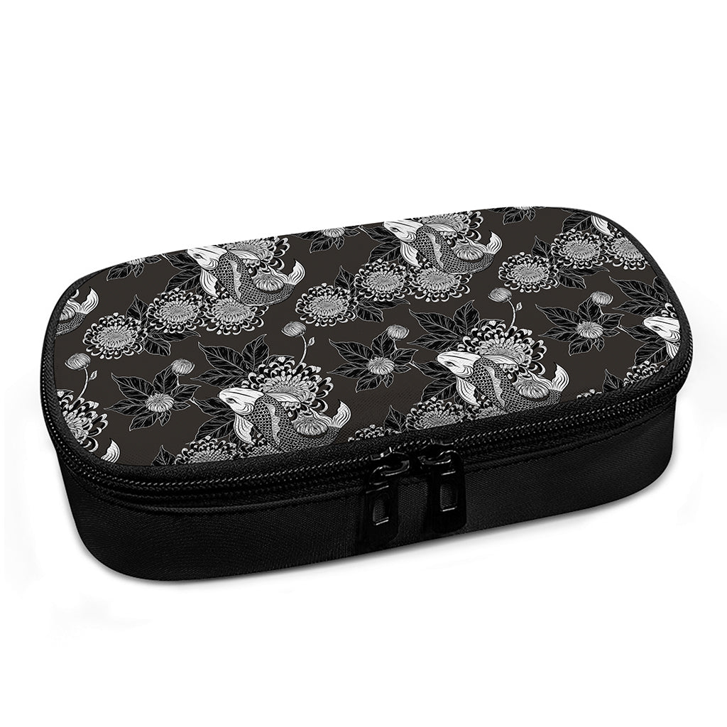 Koi Carp And Chrysanthemum Pattern Print Insulin Cooler Travel Case