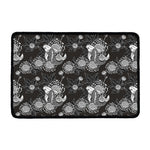 Koi Carp And Chrysanthemum Pattern Print Kitchen Mat