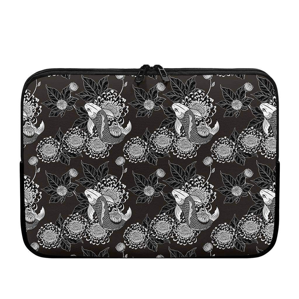 Koi Carp And Chrysanthemum Pattern Print Laptop Sleeve