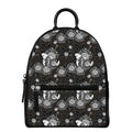 Koi Carp And Chrysanthemum Pattern Print Leather Backpack
