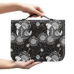 Koi Carp And Chrysanthemum Pattern Print Leather Bible Cover