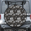 Koi Carp And Chrysanthemum Pattern Print Leather Spare Tire Cover
