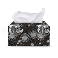 Koi Carp And Chrysanthemum Pattern Print Leather Tissue Box Cover