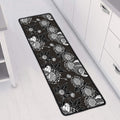 Koi Carp And Chrysanthemum Pattern Print Long Kitchen Mat