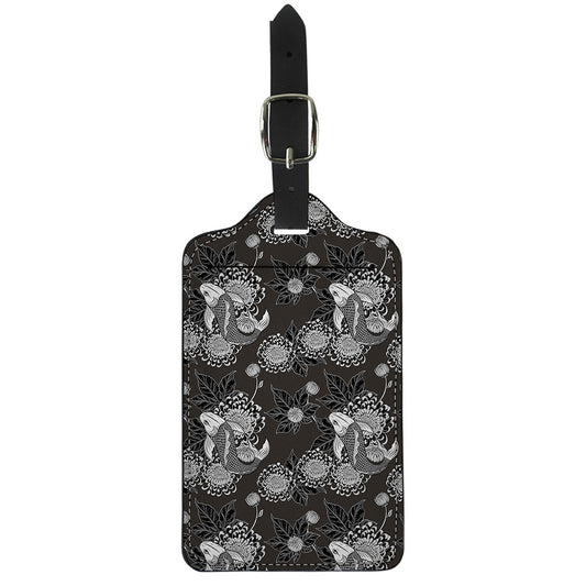 Koi Carp And Chrysanthemum Pattern Print Luggage Tag