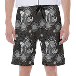 Koi Carp And Chrysanthemum Pattern Print Men's Beach Shorts