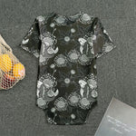 Koi Carp And Chrysanthemum Pattern Print Men's Bodysuit