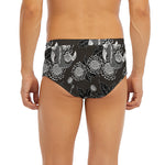 Koi Carp And Chrysanthemum Pattern Print Men's Briefs