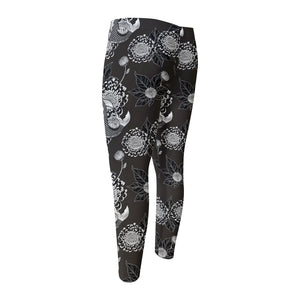 Koi Carp And Chrysanthemum Pattern Print Men's Compression Pants