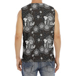 Koi Carp And Chrysanthemum Pattern Print Men's Fitness Tank Top