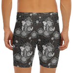 Koi Carp And Chrysanthemum Pattern Print Men's Long Boxer Briefs