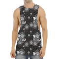 Koi Carp And Chrysanthemum Pattern Print Men's Muscle Tank Top