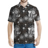 Koi Carp And Chrysanthemum Pattern Print Men's Polo Shirt