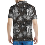 Koi Carp And Chrysanthemum Pattern Print Men's Polo Shirt