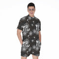 Koi Carp And Chrysanthemum Pattern Print Men's Romper