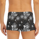 Koi Carp And Chrysanthemum Pattern Print Men's Short Boxer Briefs