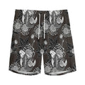 Koi Carp And Chrysanthemum Pattern Print Men's Athletic Shorts
