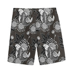 Koi Carp And Chrysanthemum Pattern Print Men's Sports Shorts