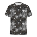 Koi Carp And Chrysanthemum Pattern Print Men's Athletic T-Shirt