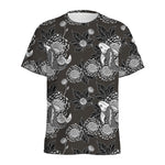 Koi Carp And Chrysanthemum Pattern Print Men's Sports T-Shirt