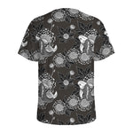 Koi Carp And Chrysanthemum Pattern Print Men's Sports T-Shirt