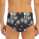 Koi Carp And Chrysanthemum Pattern Print Men's Triangle Swim Briefs