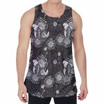 Koi Carp And Chrysanthemum Pattern Print Men's Velvet Tank Top