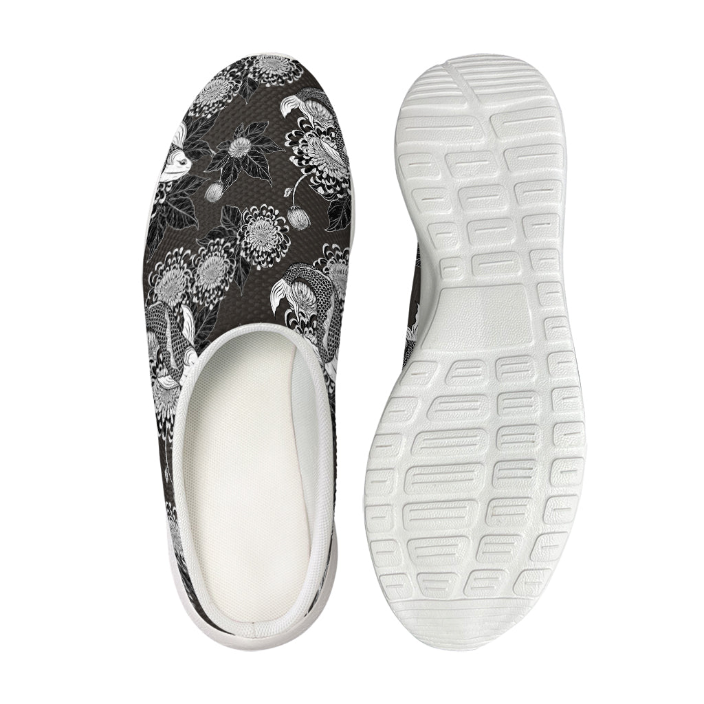 Koi Carp And Chrysanthemum Pattern Print Mesh Casual Shoes