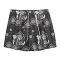 Koi Carp And Chrysanthemum Pattern Print Mesh Shorts