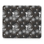 Koi Carp And Chrysanthemum Pattern Print Mouse Pad