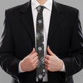 Koi Carp And Chrysanthemum Pattern Print Necktie