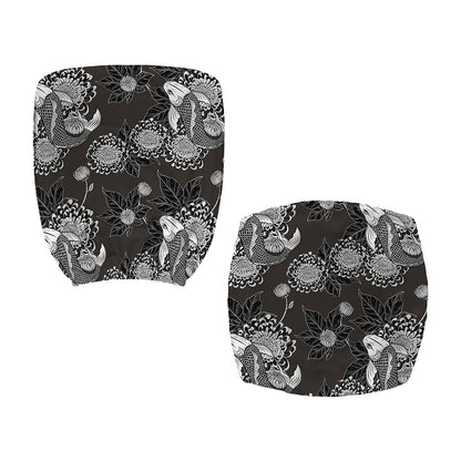Koi Carp And Chrysanthemum Pattern Print Office Chair Cover