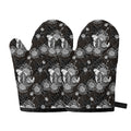 Koi Carp And Chrysanthemum Pattern Print Oven Mitts