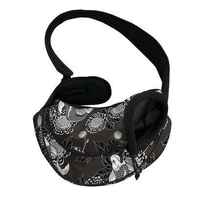 Koi Carp And Chrysanthemum Pattern Print Pet Sling Carrier