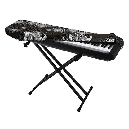 Koi Carp And Chrysanthemum Pattern Print Piano Keyboard Cover