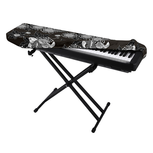 Koi Carp And Chrysanthemum Pattern Print Piano Keyboard Cover