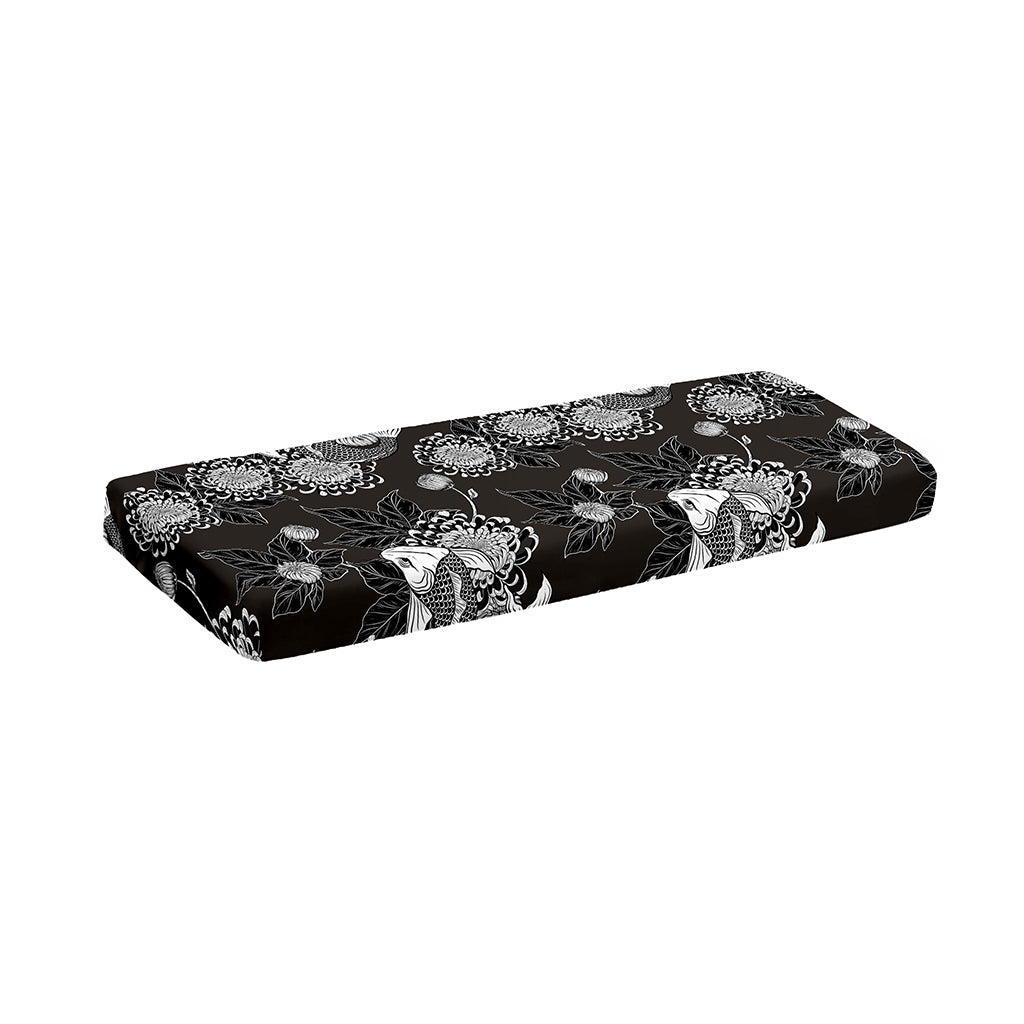 Koi Carp And Chrysanthemum Pattern Print Piano Keyboard Cover