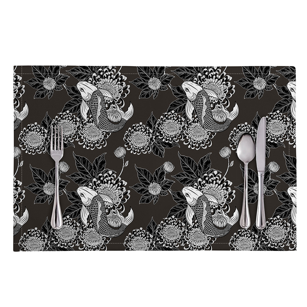 Koi Carp And Chrysanthemum Pattern Print Placemat