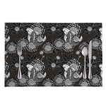 Koi Carp And Chrysanthemum Pattern Print Placemat