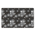 Koi Carp And Chrysanthemum Pattern Print Polyester Doormat