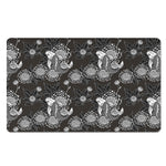 Koi Carp And Chrysanthemum Pattern Print Polyester Doormat