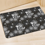 Koi Carp And Chrysanthemum Pattern Print Polyester Doormat