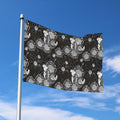Koi Carp And Chrysanthemum Pattern Print Polyester Flag