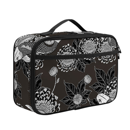 Koi Carp And Chrysanthemum Pattern Print Portable Lunch Bag