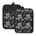 Koi Carp And Chrysanthemum Pattern Print Pot Holders With Pocket