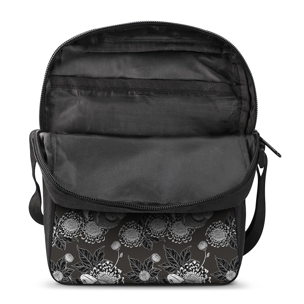 Koi Carp And Chrysanthemum Pattern Print Rectangular Crossbody Bag
