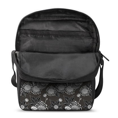 Koi Carp And Chrysanthemum Pattern Print Rectangular Crossbody Bag