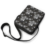 Koi Carp And Chrysanthemum Pattern Print Rectangular Crossbody Bag
