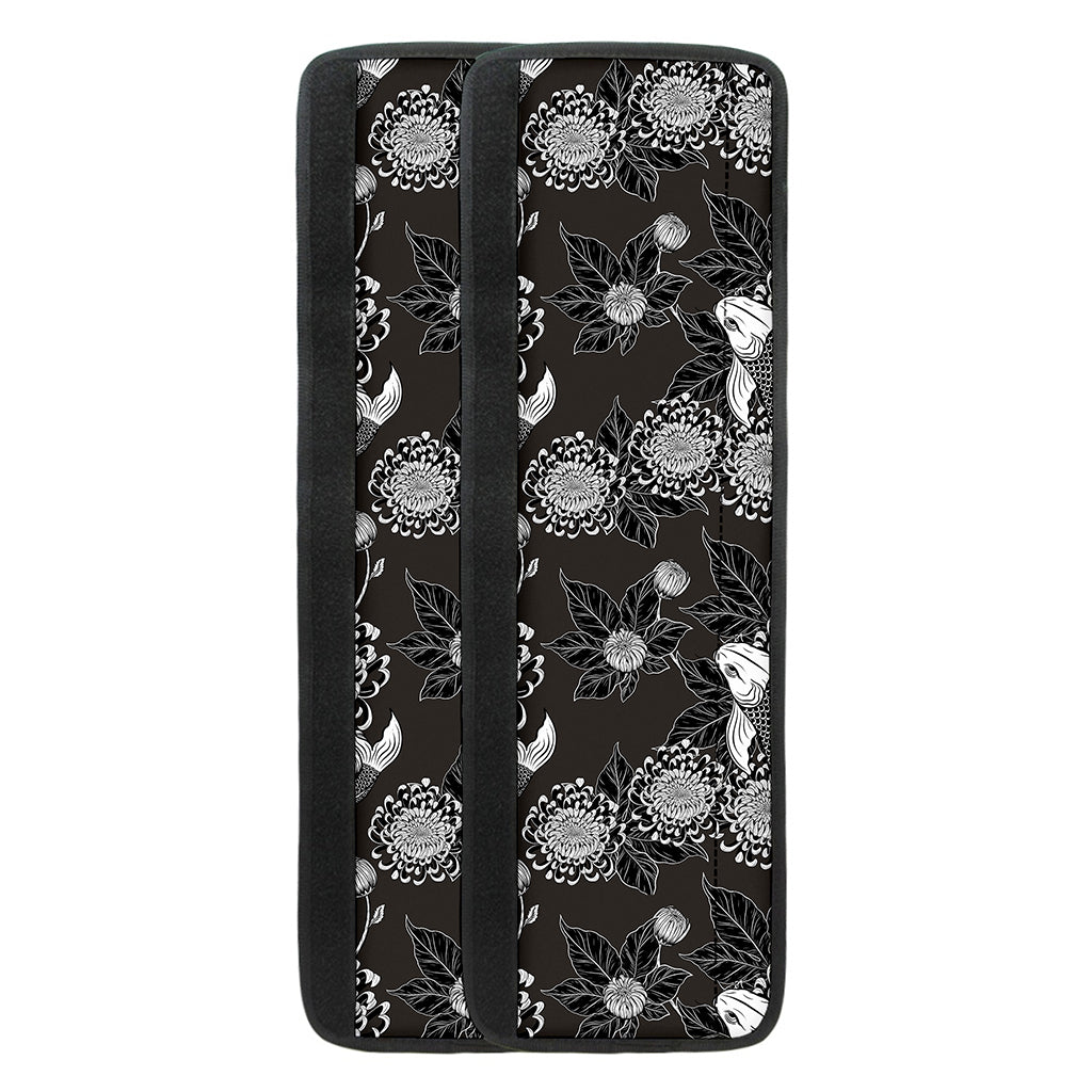 Koi Carp And Chrysanthemum Pattern Print Refrigerator Handle Covers